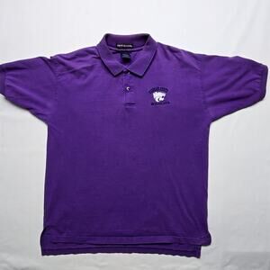 Vintage Kansas State Wildcats Polo Shirt Purple Embroidered Logo Mens XL 90s